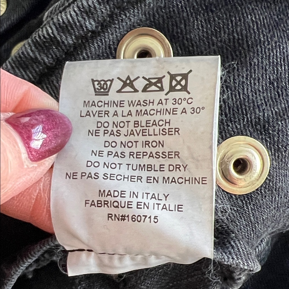 Retrofete Black Button Front Denim Mini Skirt XS NWOT - Picture 8 of 9
